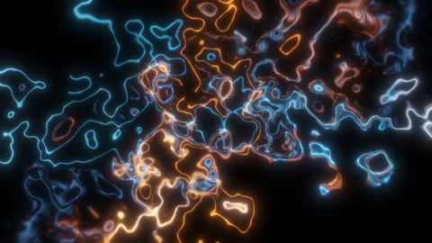 Electric Lines Forming Merging Together in Middle with Fractal Patterns Created Stock Footage 320595652