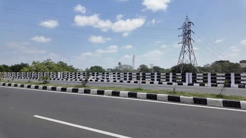 Electric Lines Over the Bridge Stock-Footage 263883765