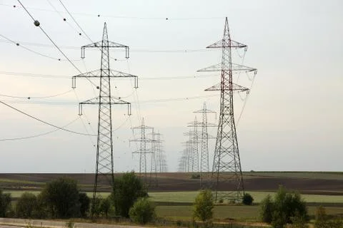 Electric lines Stock Photos
