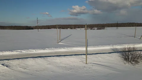 Electric lines by the road Stock Footage 168818246