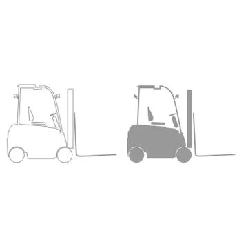 Electric loader grey color set icon . Illustrazione stock