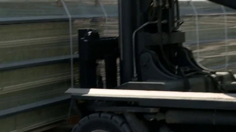 Electric loader at work out-of-doors view Stock Footage 73632633