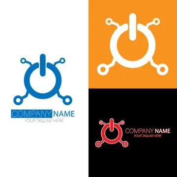 Electric logo. Button with contacts. Vector illustration for a logo, pictogra Stock Illustration