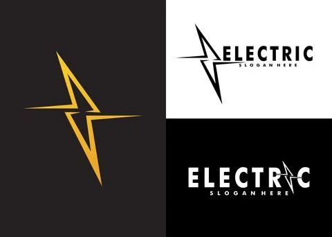 Electric logo vector, Lightning , Thunderbolts logo vector Stock Illustration
