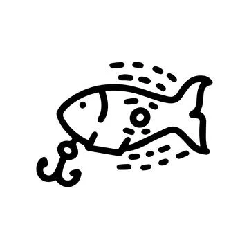 Electric lure line vector doodle simple icon Stock Illustration