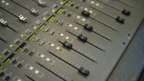 Electric machine on table for working of sound designer in studio. Occupation Stock-Footage 116018612