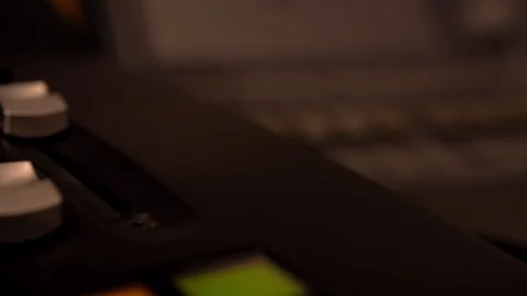 Electric machine on table for working of sound designer  Vídeos de archivo 117245456