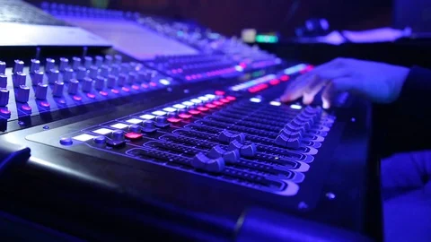 Electric machine on table for working of sound designer Vidéo 128017581