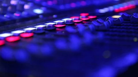 Electric machine on table for working of sound designer Vidéo 128017599