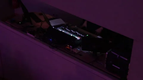 Electric machine on table for working of sound man Stock Footage 269219257