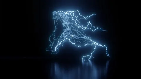 Electric Man Running Quantum World Stock Footage 265010613