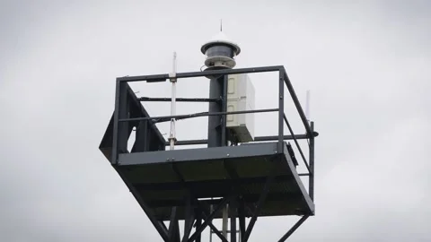 Electric maritime navigation beacon platform stock footage Stock Footage 315654452