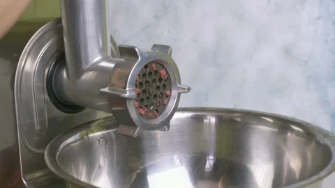 Electric meat grinder Stock Footage 132445298
