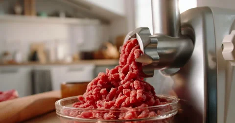 Meat Grinder Action Ground Beef Meat Electric Meat Grinder Unidentifiable  Stock Photo by ©mc.atolye 379347516