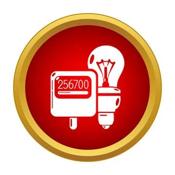 Electric meter and light bulb showing energy consumption Stock Illustration