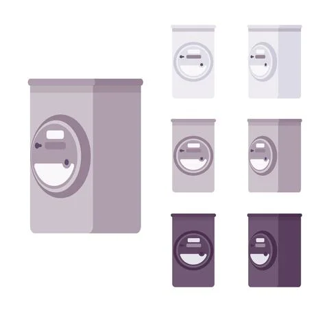 Electric meter box set Stock Illustration