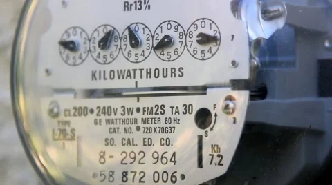 ELECTRIC METER CLOSE-UP 2 Video stock 1420096