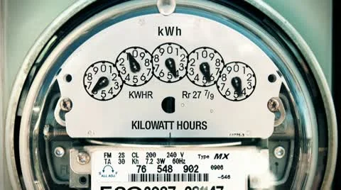 Electric Meter Dial - Time Lapse Stockbeeldmateriaal 9880003