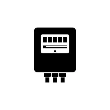 Electric Meter Flat Vector Icon Stock Illustration