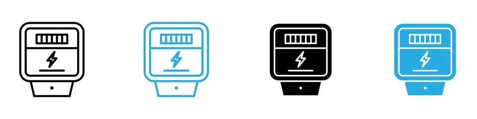 Electric meter icon representing electrical meter readings and usage Stock Illustration