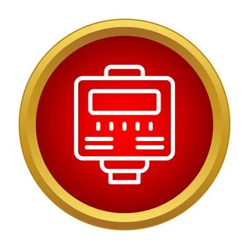 Electric meter icon representing energy measuring and monitoring Illustrazione stock