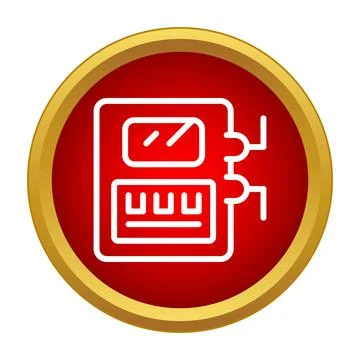 Electric meter icon representing energy consumption measurement Stock Illustration