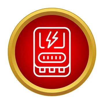Electric meter icon representing power energy consumption Illustration