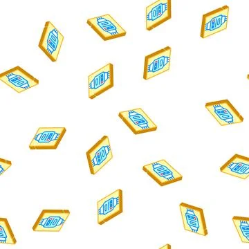 Electric meter isometric icon seamless pattern isolated Stock Illustration