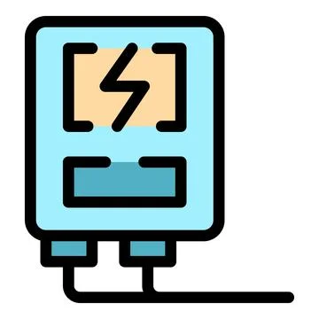 Electric meter measures power consumption providing energy data Stock Illustration