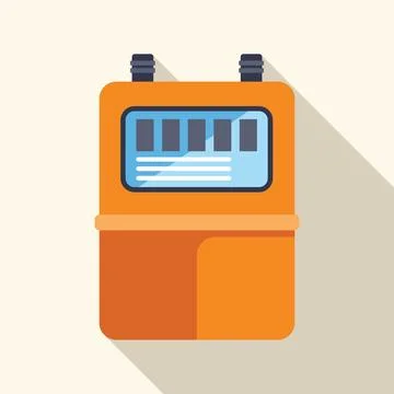 Electric meter measuring electricity consumption, featuring a digital display Stock Illustration