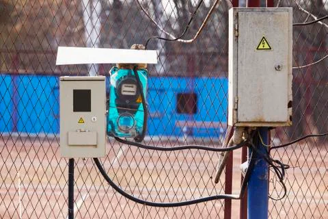 The electric meter Stockfoto's