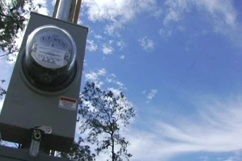 Electric Meter, Pole Cloud Time Lapse 스톡 동영상 10757487