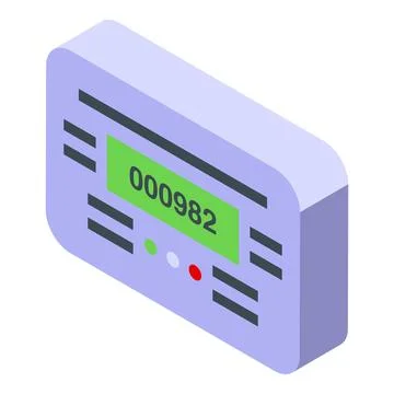 Electric meter showing consumption counter isometric view Stock Illustration