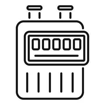 Electric meter showing zero consumption with digital display and two terminal Stock Illustration