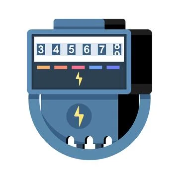 Electric meter vector illustration, showing energy usage, electricity tracking. Stock Illustration
