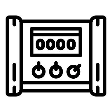 Electric microcontroller icon, outline style Illustration