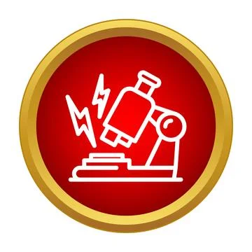 Electric microscope icon representing advanced scientific research Stockillustratie
