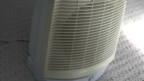 Electric Mini Space Heater Fan with Oscillator spinning oscillating Stock Footage 150553389