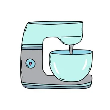 Electric mixer icon. Vector isolated on white. Kitchen mixer illustration. Stock Illustration