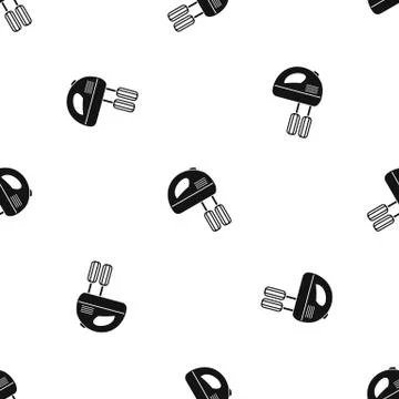 Electric mixer pattern seamless black Stock Illustration