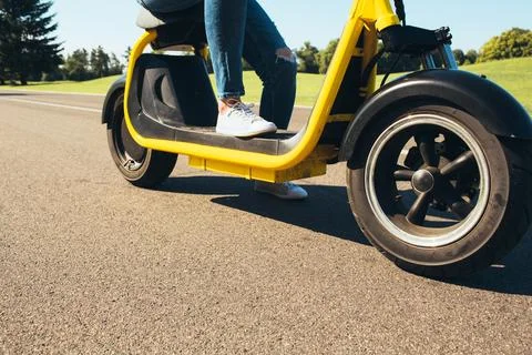 Electric mobility scooter, low angle view Fotos de archivo
