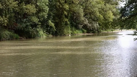 Electric model ship on the lake Stock Footage 120555364