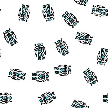 Electric monster vector seamless pattern Illustrazione stock