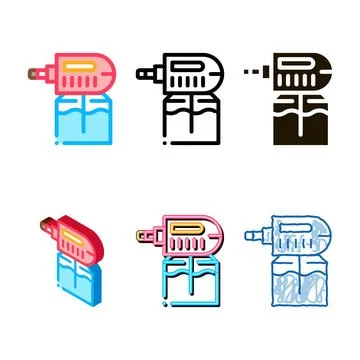 Electric mosquito icon vector types outline Stock Illustration