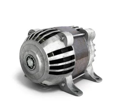 Electric motor 3d render isolated on the white background Stock Illustration
