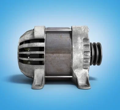 Electric motor 3d render isolated on the gradient 스톡 일러스트