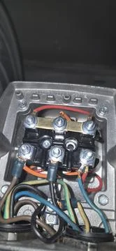 Electric motor connection Stock Photos