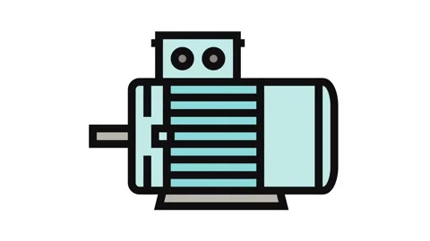Electric motor electrical engineer color icon animation Stock Footage 326107623
