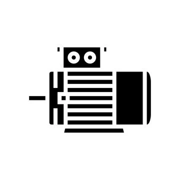 Electric motor electrical engineer glyph icon vector illustration Stock Illustration