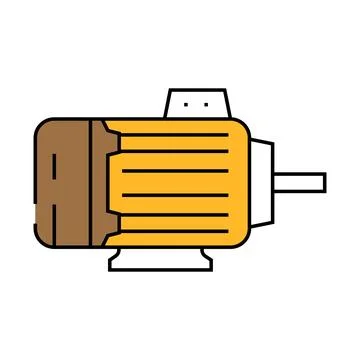 Electric motor electrical engineer icon color illustration Illustrazione stock